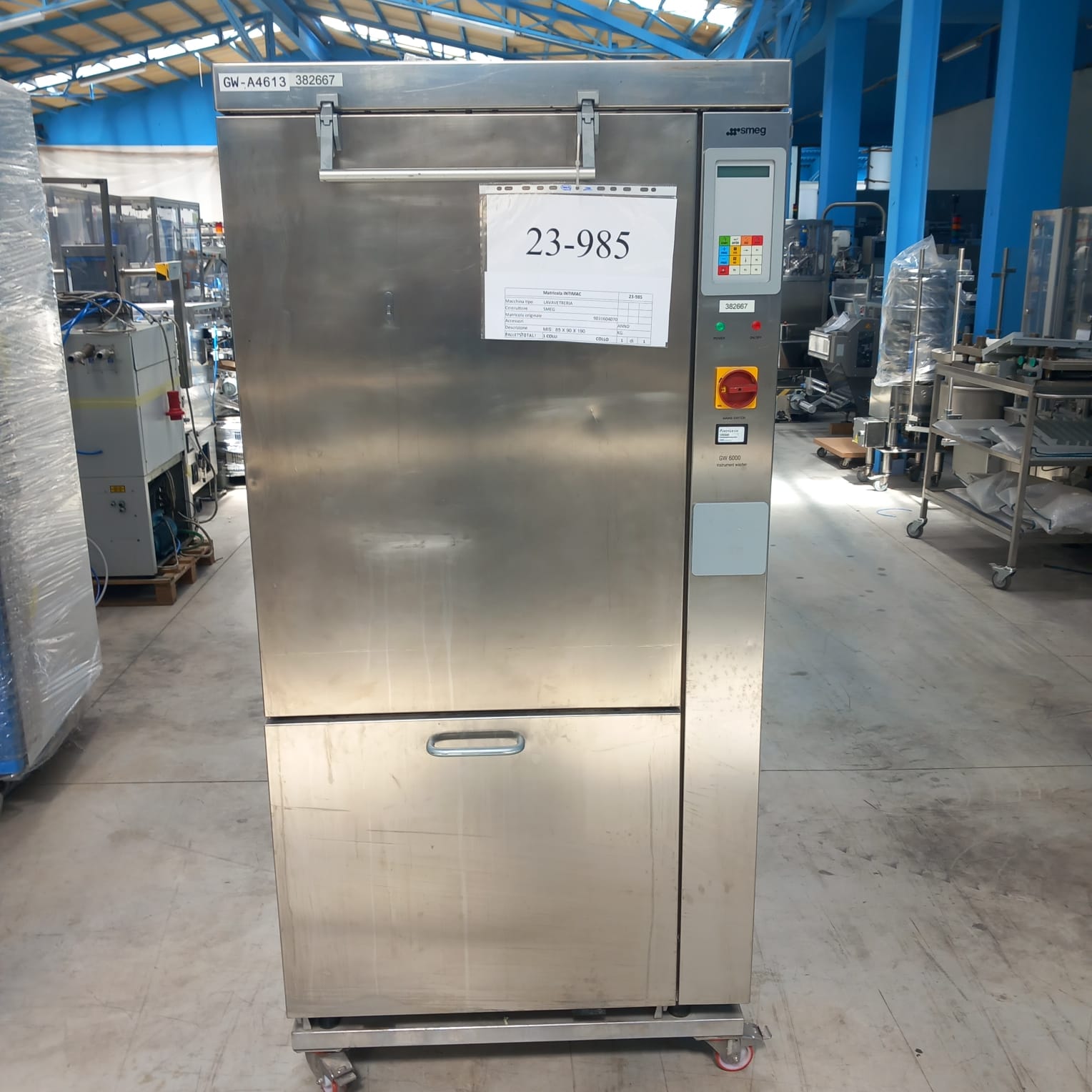 SMEG Washing Machines for Ampoules and Vials/Blowing Table for Bottles SMEG GW6000